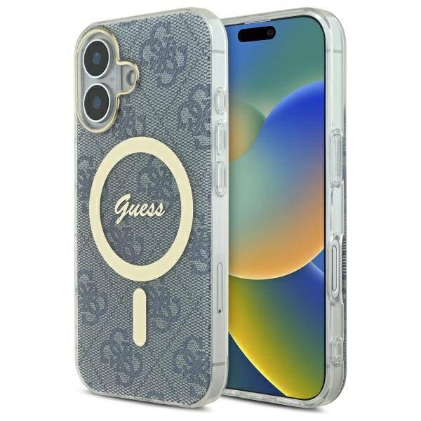 Guess GUHMP16SH4STB iPhone 16 6.1" niebieski/blue hardcase IML 4G MagSafe