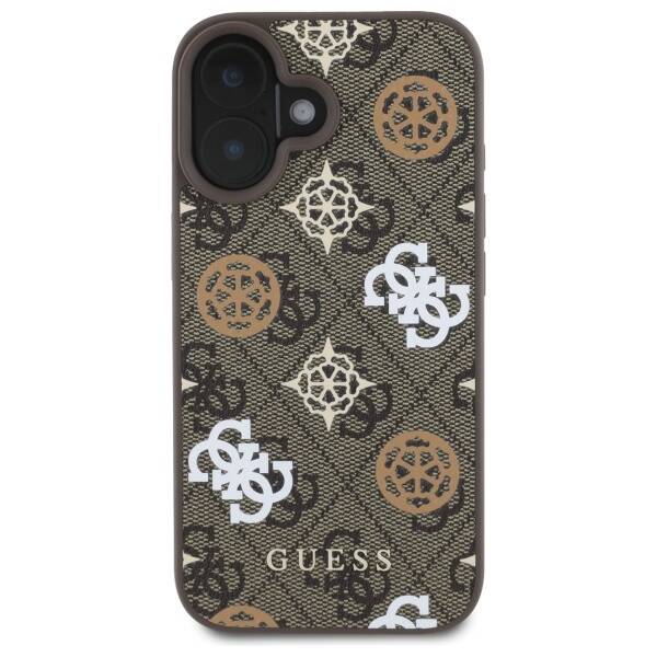 Guess GUHMP16SP4RPSW iPhone 16 brązowy/brown MagSafe 4G Printed Stripes