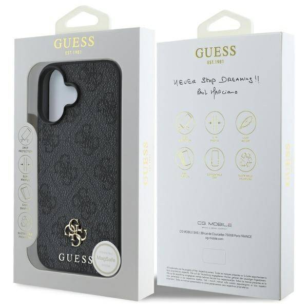 Guess GUHMP16SP4SM4MK iPhone 16 6.1"      czarny/black hardcase 4G Small Classic MagSafe