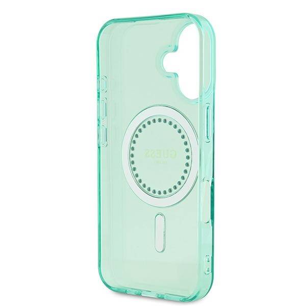 Guess GUHMP16SPFTDTEN iPhone 16 6.1" zielony/green hardcase IML Rhinestones MagSafe