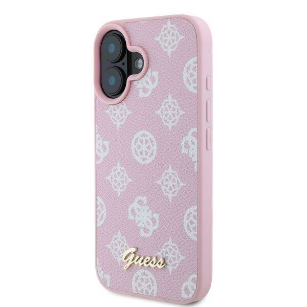 Guess GUHMP16SPGPYSP iPhone 16 różowy/pink HC MagSafe PU Peony Script