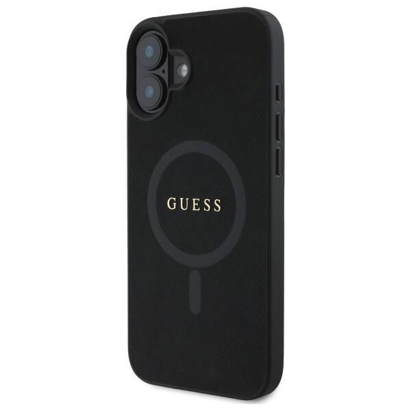 Guess GUHMP16SPSAHMCK iPhone 16 6.1"      czarny/black hardcase Saffiano Classic Logo MagSafe