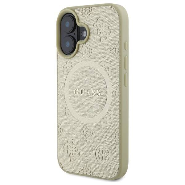 Guess GUHMP16SPSAPSMED iPhone 16 6,1" złoty/gold HC MagSafe Safiano Peony Classic Logo