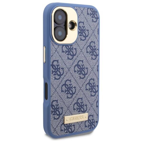 Guess GUHMP16SU4GPRB iPhone 16 6.1" niebieski/blue hardcase 4G Logo Plate MagSafe