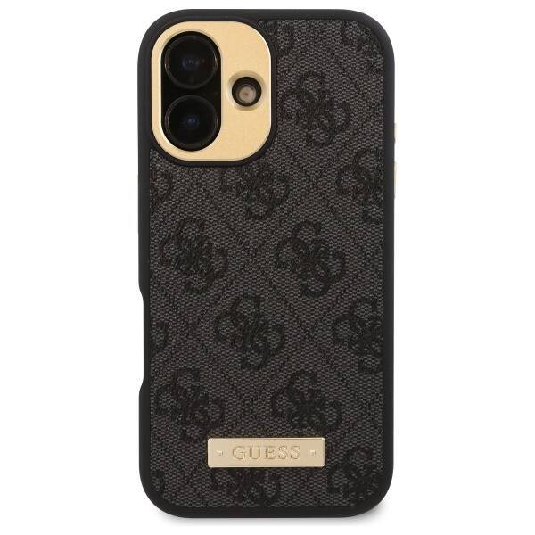 Guess GUHMP16SU4GPRK iPhone 16 6.1" czarny/black hardcase 4G Logo Plate MagSafe