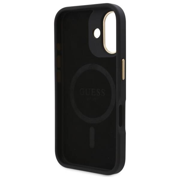 Guess GUHMP16SU4GPRK iPhone 16 6.1" czarny/black hardcase 4G Logo Plate MagSafe