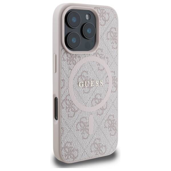 Guess GUHMP16XG4GFRP iPhone 16 Pro Max 6,9" różowy/pink MagSafe PU 4G Ring Classic Logo