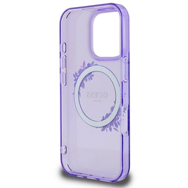 Guess GUHMP16XHFWFCU iPhone 16 Pro Max 6.9" fioletowy/purple hardcase IML Flowers Wreath MagSafe