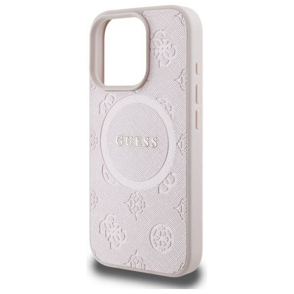 Guess GUHMP16XPSAPSMEP iPhone 16 Pro Max 6,9" różowy/pink HC MagSafe Safiano Peony Classic Logo