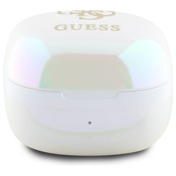 Guess słuchawki Bluetooth GUTWSJ144ESH    TWS + stacja dokująca biały/white Iridescent 4G Printed Logo