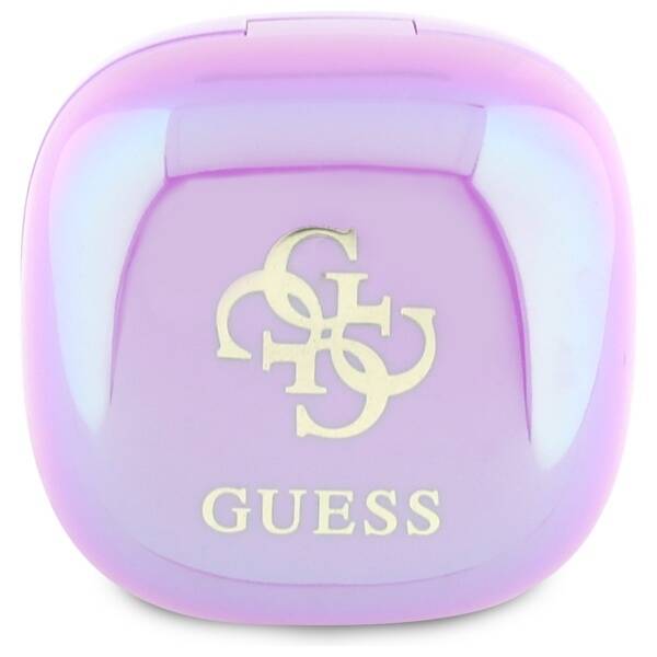 Guess słuchawki Bluetooth GUTWSJ144ESU    TWS + stacja dokująca fioletowy/purple Iridescent 4G Printed Logo