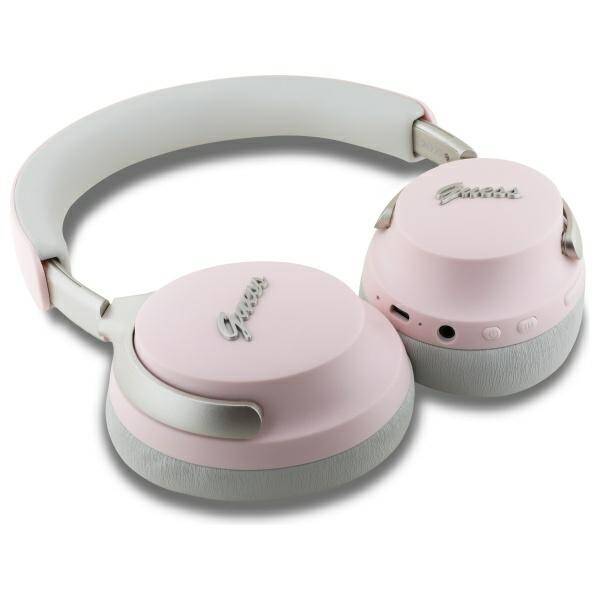 Guess słuchawki nauszne Bluetooth         ANC/ENC GUBHC22PSBCSMP różowy/pink DB Metal Script Logo