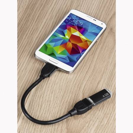 HAMA KABEL OTG USB A GN/MICRO B WT, 15 CM CZARNY