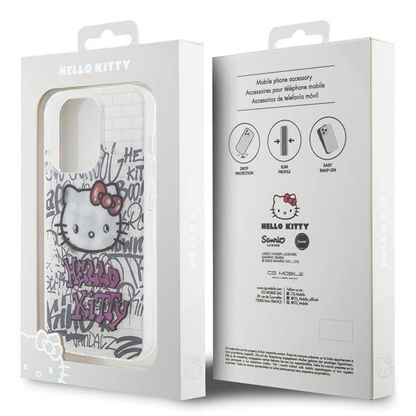 Hello Kitty HKHCP14LHDGPHT iPhone 14 Pro 6.1" biały/white hardcase IML Kitty On Bricks Graffiti