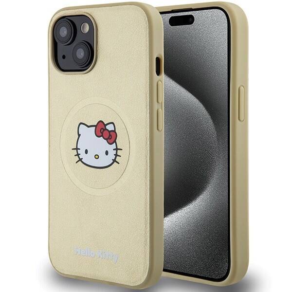 Hello Kitty HKHMP14SPGHCKD iPhone 14 6.1" złoty/gold hardcase Leather Kitty Head MagSafe