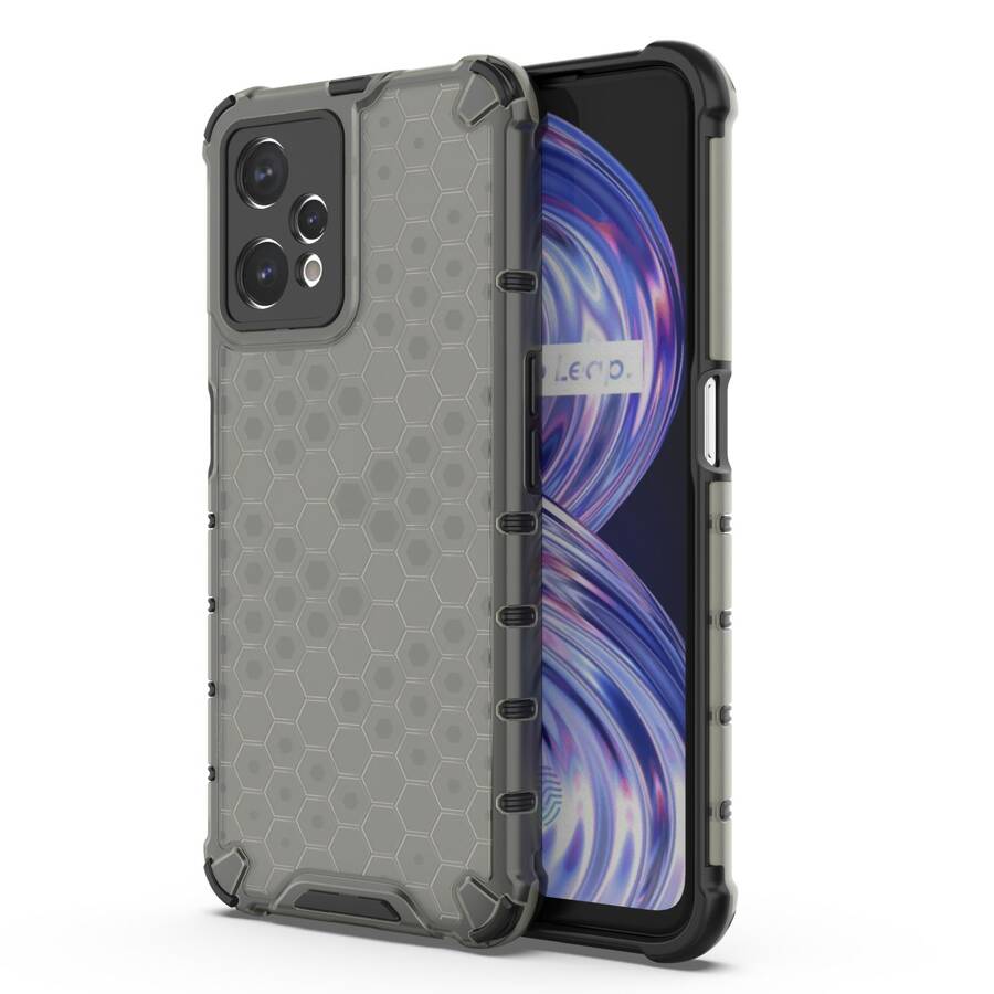 Honeycomb etui pancerny pokrowiec z żelową ramką Realme 9 Pro czarny