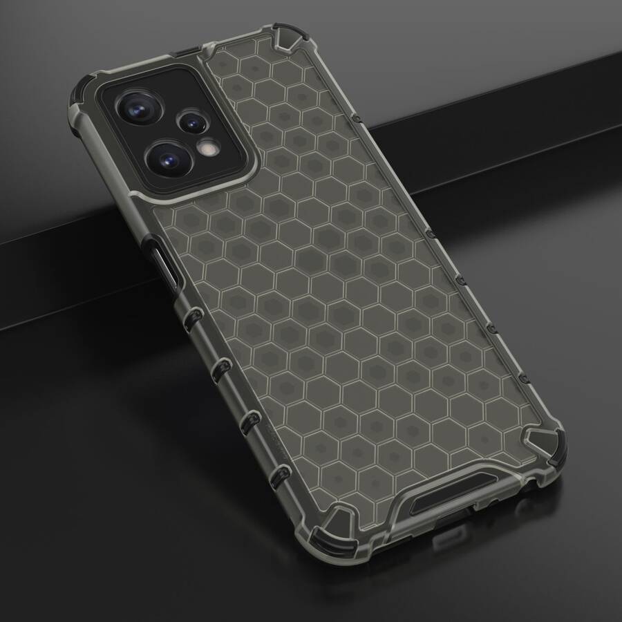 Honeycomb etui pancerny pokrowiec z żelową ramką Realme 9 Pro czarny