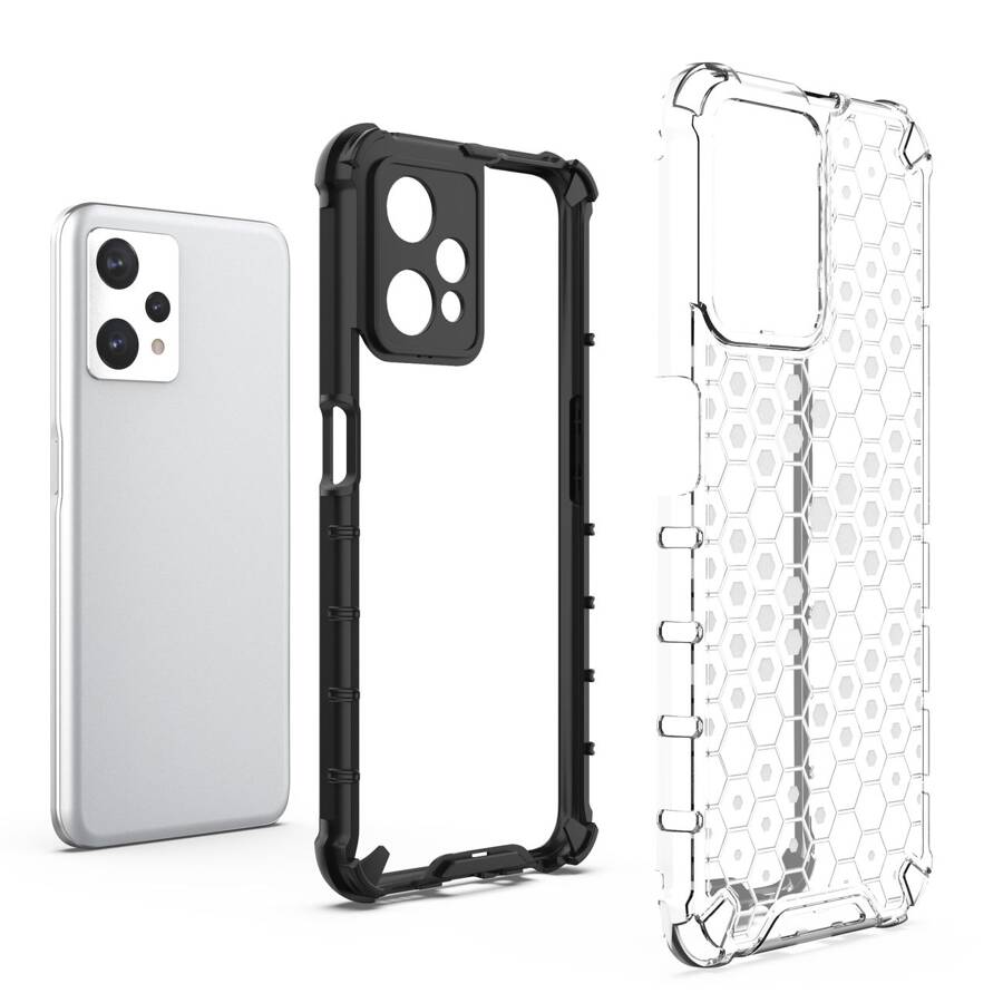 Honeycomb etui pancerny pokrowiec z żelową ramką Realme 9 Pro czarny