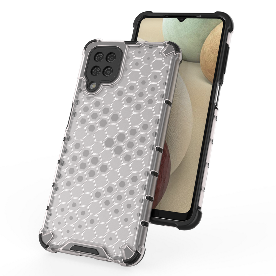 Honeycomb etui pancerny pokrowiec z żelową ramką Samsung Galaxy A12 / Galaxy M12 czarny