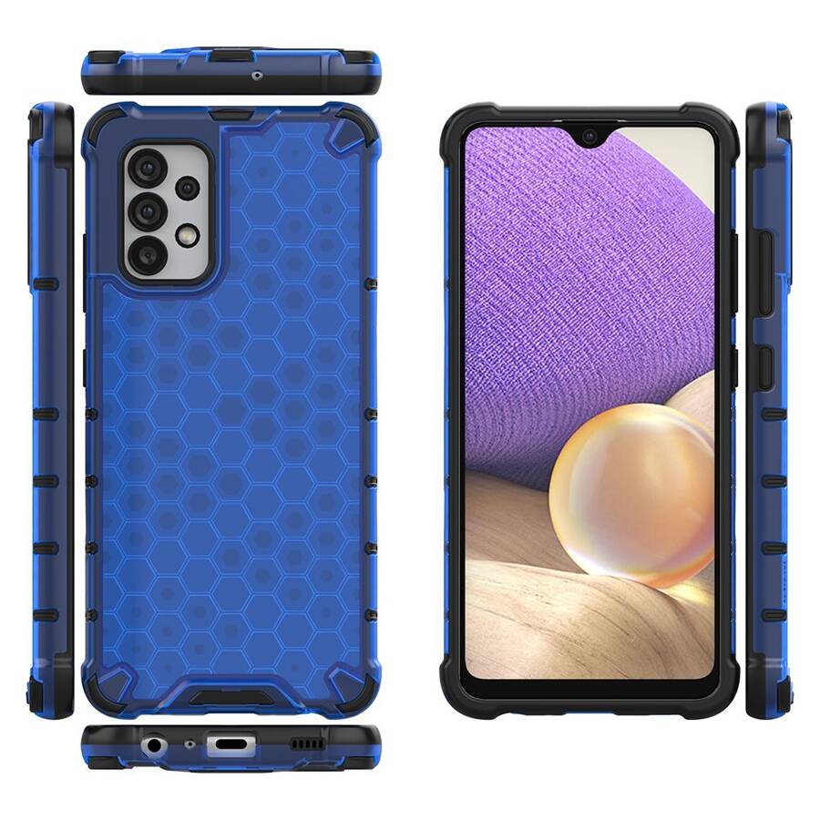 Honeycomb etui pancerny pokrowiec z żelową ramką Samsung Galaxy A13 5G niebieski