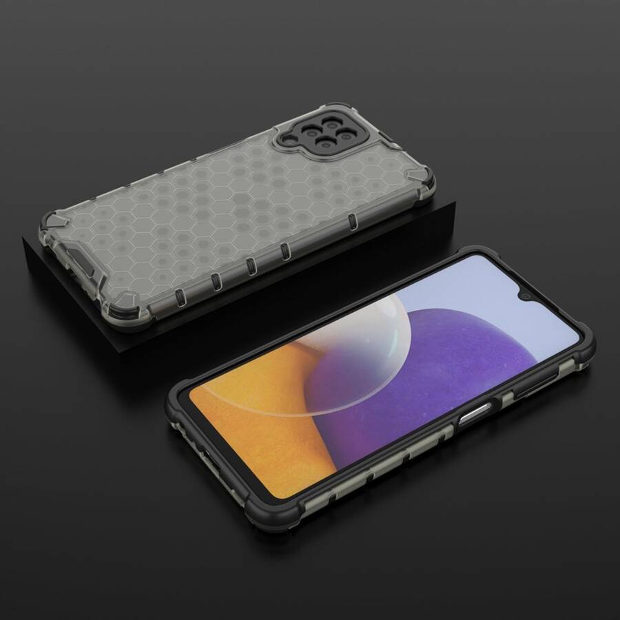 Honeycomb etui pancerny pokrowiec z żelową ramką Samsung Galaxy A22 4G czarny