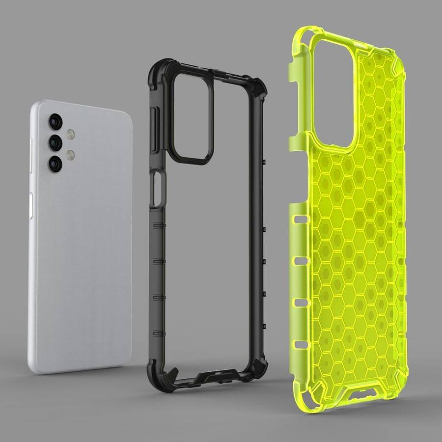 Honeycomb etui pancerny pokrowiec z żelową ramką Samsung Galaxy A32 5G czerwony