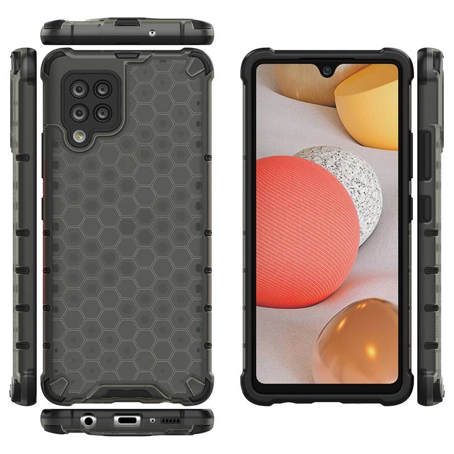 Honeycomb etui pancerny pokrowiec z żelową ramką Samsung Galaxy A42 5G czarny