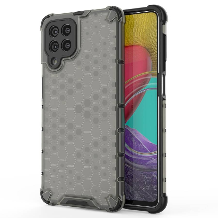 Honeycomb etui pancerny pokrowiec z żelową ramką Samsung Galaxy M53 5G czarny