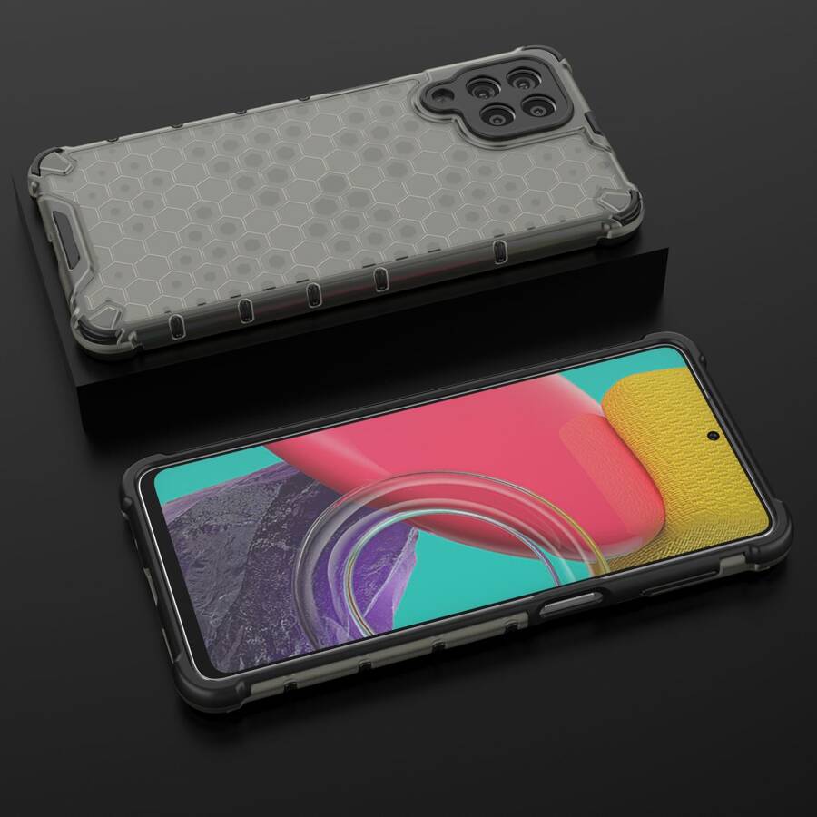 Honeycomb etui pancerny pokrowiec z żelową ramką Samsung Galaxy M53 5G czarny