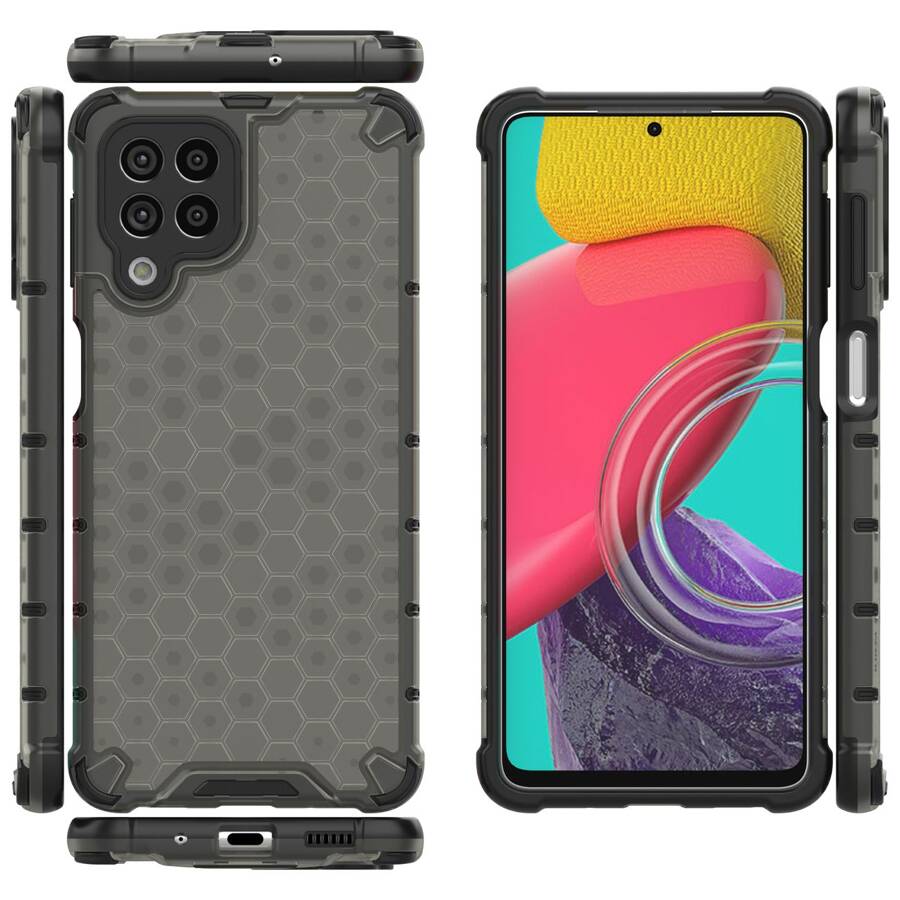 Honeycomb etui pancerny pokrowiec z żelową ramką Samsung Galaxy M53 5G czarny