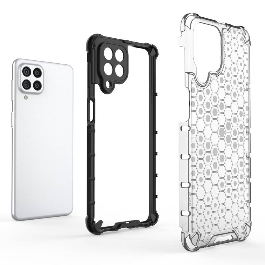 Honeycomb etui pancerny pokrowiec z żelową ramką Samsung Galaxy M53 5G czarny