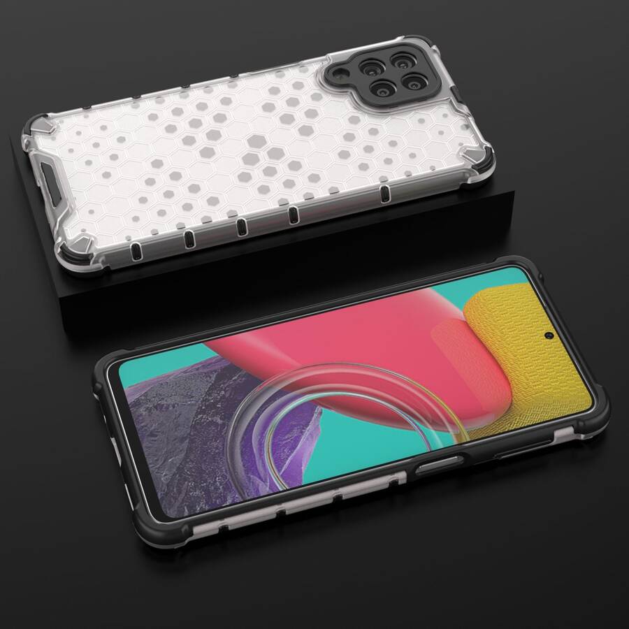 Honeycomb etui pancerny pokrowiec z żelową ramką Samsung Galaxy M53 5G przezroczysty