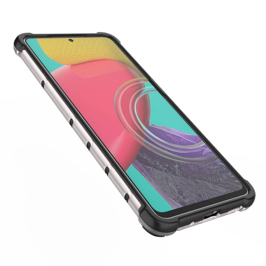 Honeycomb etui pancerny pokrowiec z żelową ramką Samsung Galaxy M53 5G przezroczysty