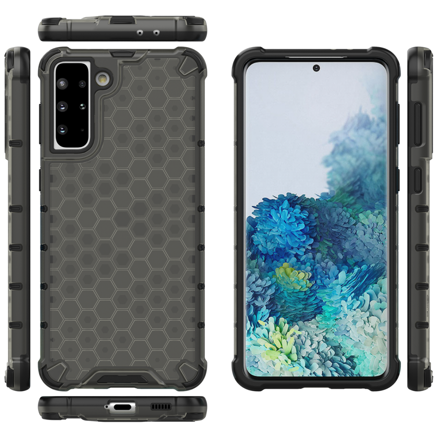 Honeycomb etui pancerny pokrowiec z żelową ramką Samsung Galaxy S21+ 5G (S21 Plus 5G) czarny