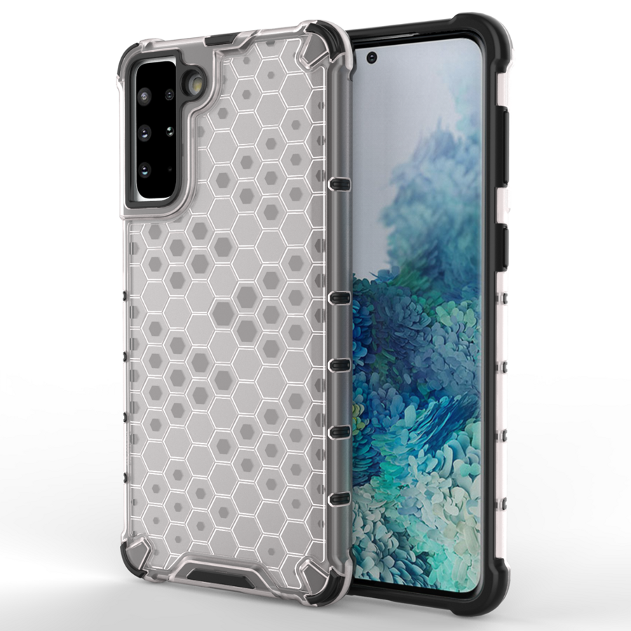 Honeycomb etui pancerny pokrowiec z żelową ramką Samsung Galaxy S21+ 5G (S21 Plus 5G) przezroczysty