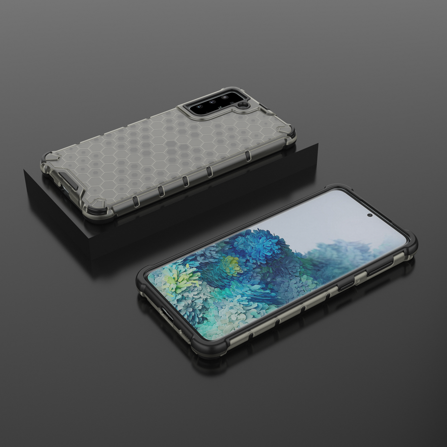 Honeycomb etui pancerny pokrowiec z żelową ramką Samsung Galaxy S22+ (S22 Plus) czarny