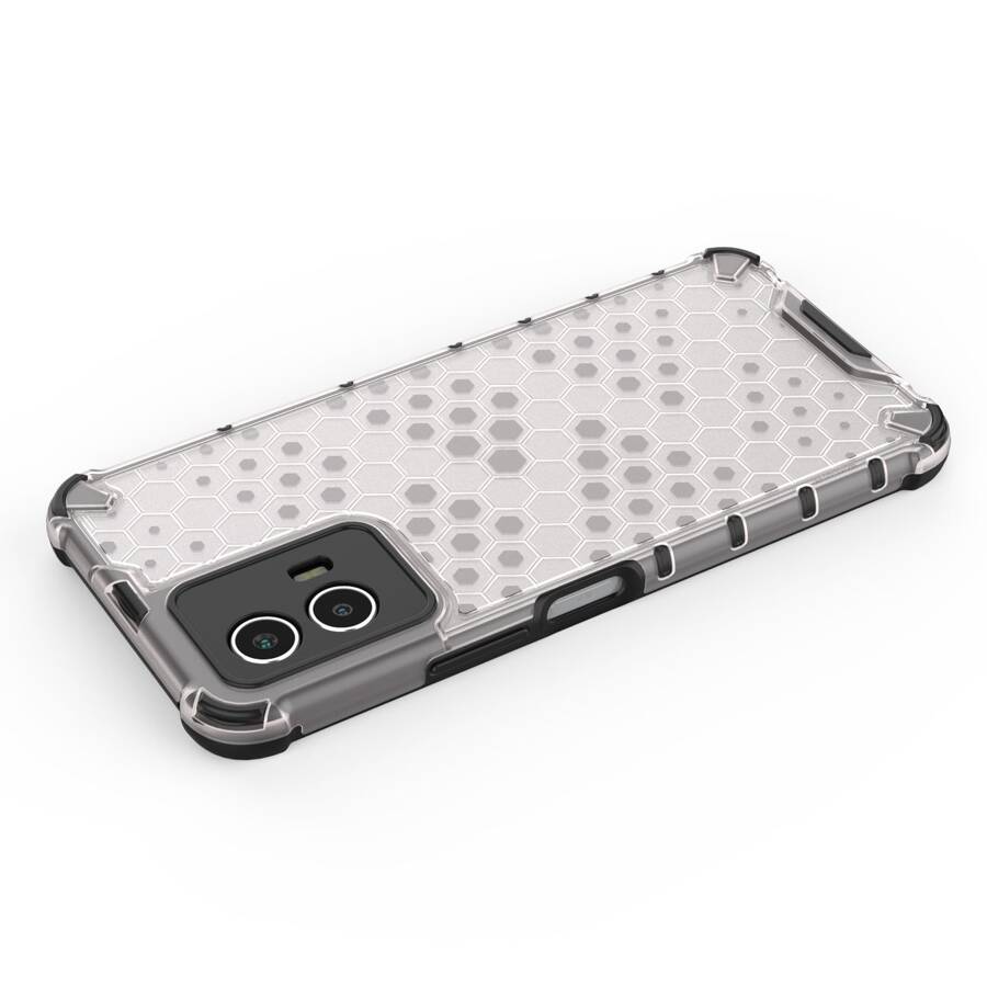 Honeycomb etui pancerny pokrowiec z żelową ramką Vivo Y55 / Y75 / Y33s / iQOO Z6 / iQOO U5 przezroczysty