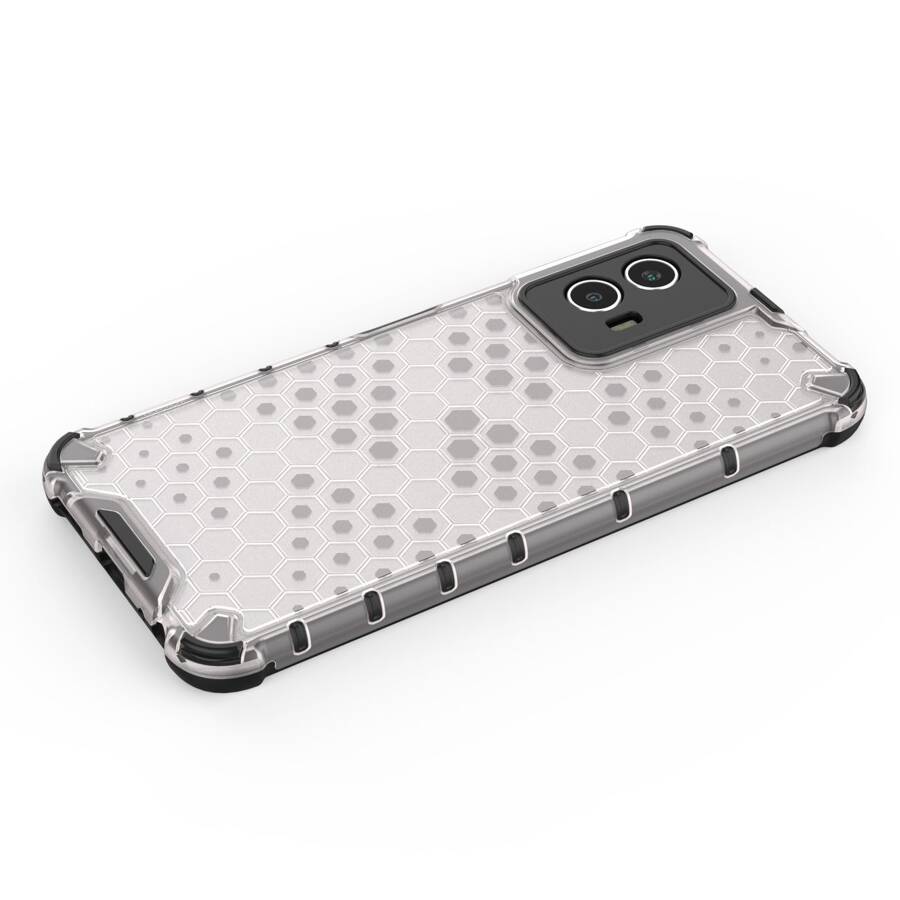 Honeycomb etui pancerny pokrowiec z żelową ramką Vivo Y55 / Y75 / Y33s / iQOO Z6 / iQOO U5 przezroczysty