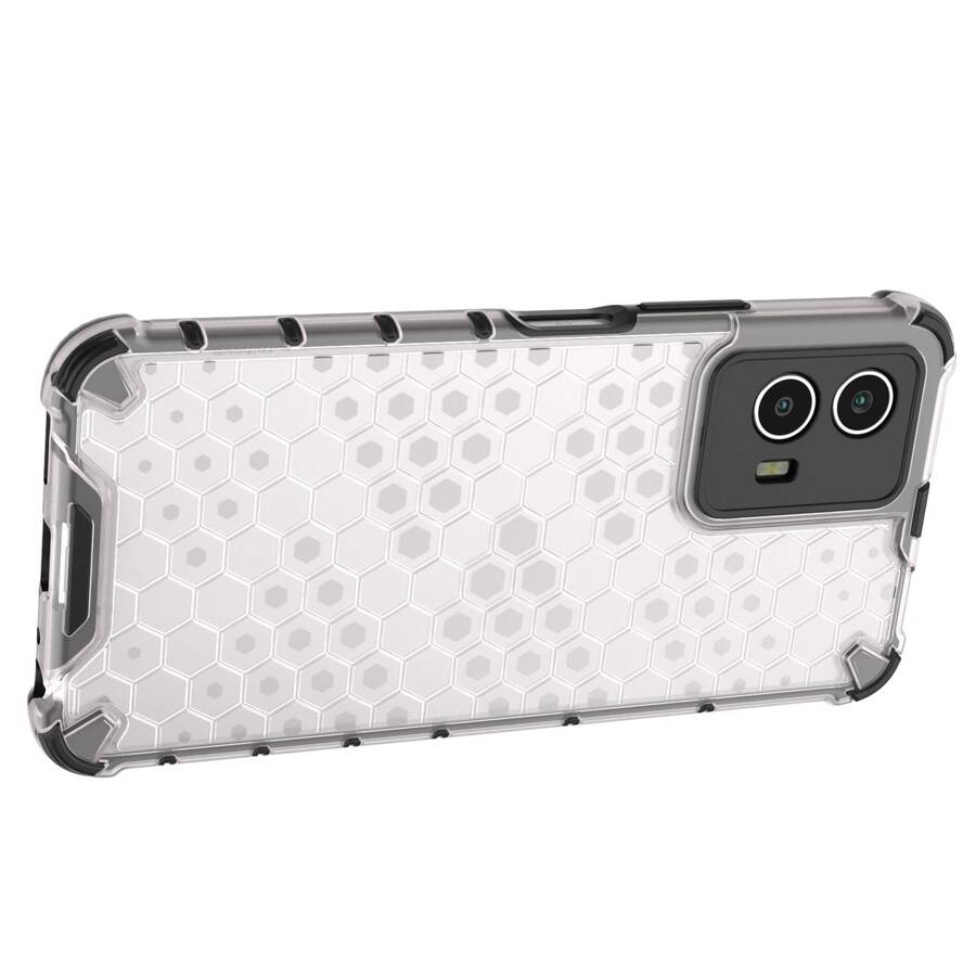 Honeycomb etui pancerny pokrowiec z żelową ramką Vivo Y55 / Y75 / Y33s / iQOO Z6 / iQOO U5 przezroczysty