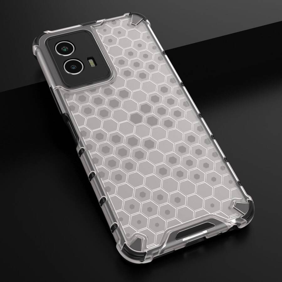 Honeycomb etui pancerny pokrowiec z żelową ramką Vivo Y55 / Y75 / Y33s / iQOO Z6 / iQOO U5 przezroczysty