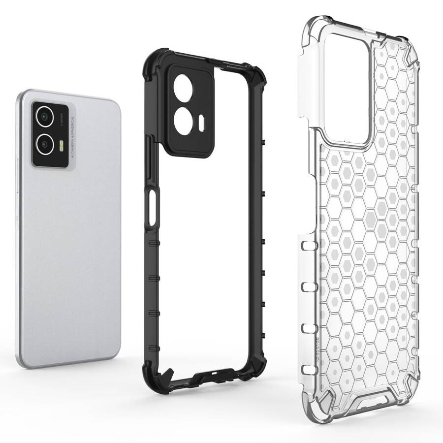 Honeycomb etui pancerny pokrowiec z żelową ramką Vivo Y55 / Y75 / Y33s / iQOO Z6 / iQOO U5 przezroczysty