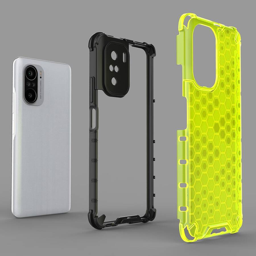 Honeycomb etui pancerny pokrowiec z żelową ramką Xiaomi Redmi K40 Pro+ / K40 Pro / K40 / Poco F3 przezroczysty