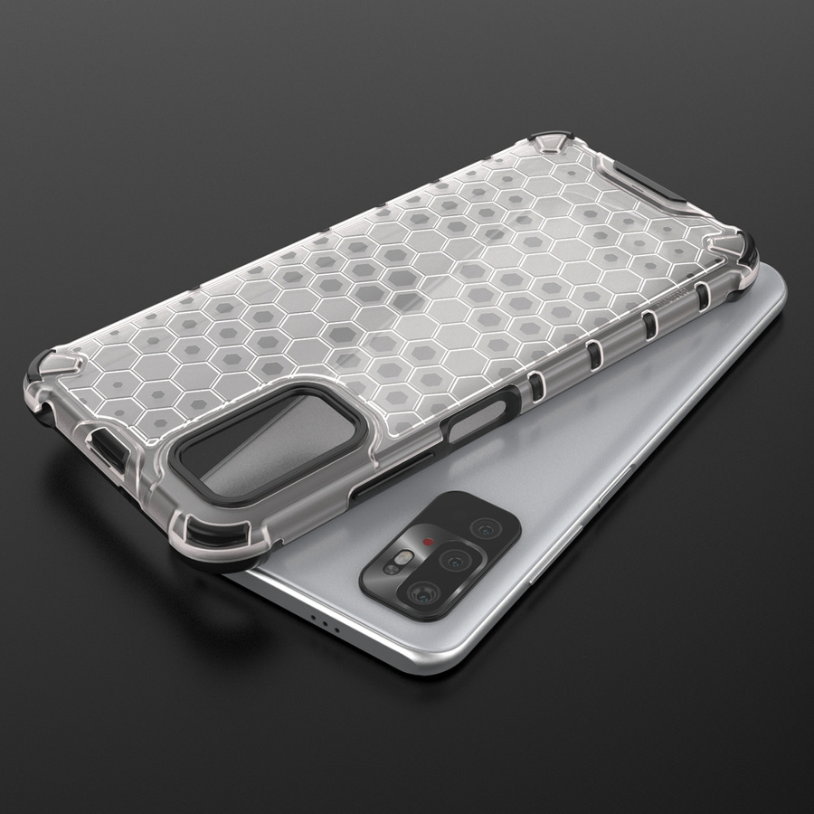 Honeycomb etui pancerny pokrowiec z żelową ramką Xiaomi Redmi Note 10 5G / Poco M3 Pro czarny