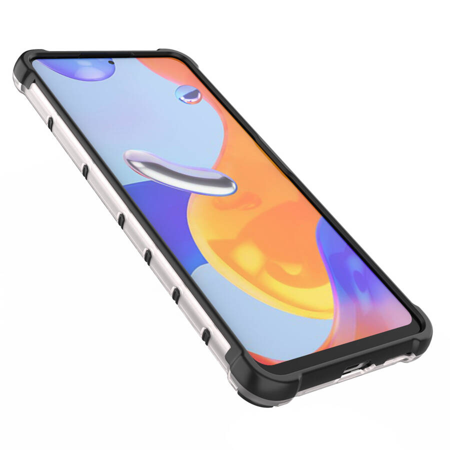 Honeycomb etui pancerny pokrowiec z żelową ramką Xiaomi Redmi Note 11 Pro+ / 11 Pro czarny