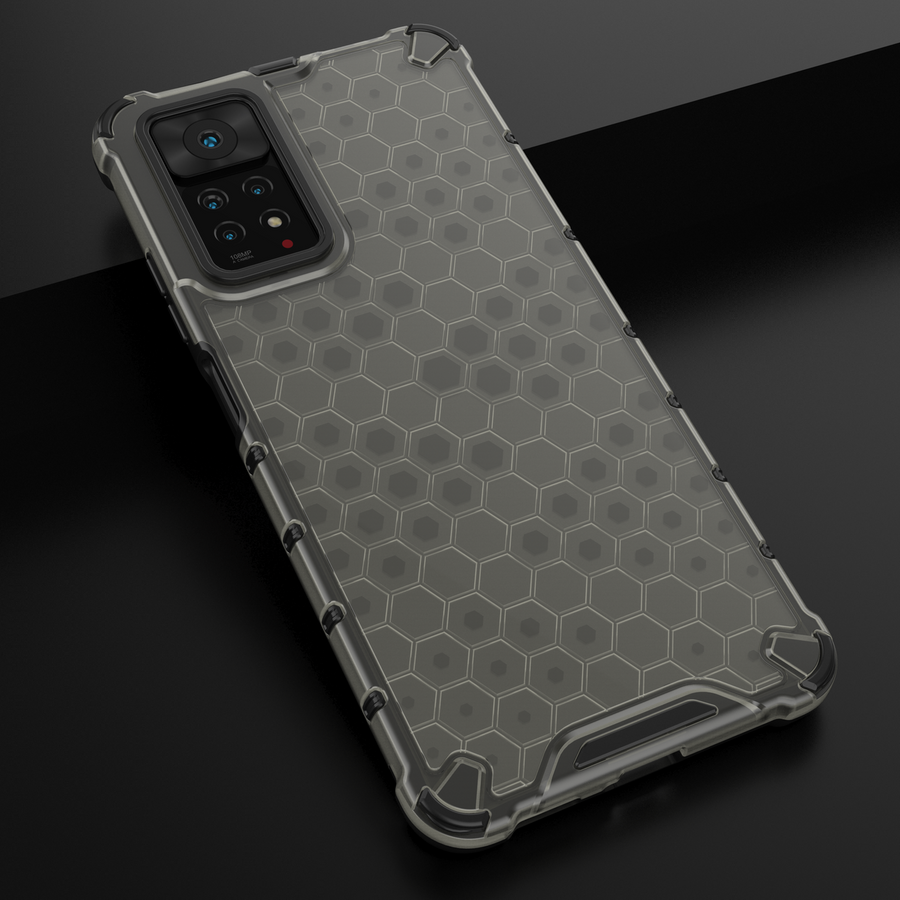 Honeycomb etui pancerny pokrowiec z żelową ramką Xiaomi Redmi Note 11 Pro+ / 11 Pro czarny