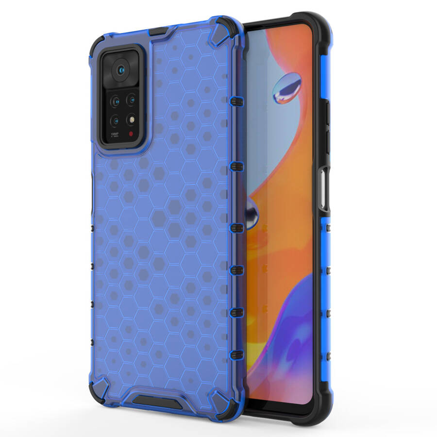 Honeycomb etui pancerny pokrowiec z żelową ramką Xiaomi Redmi Note 11 Pro+ / 11 Pro niebieski