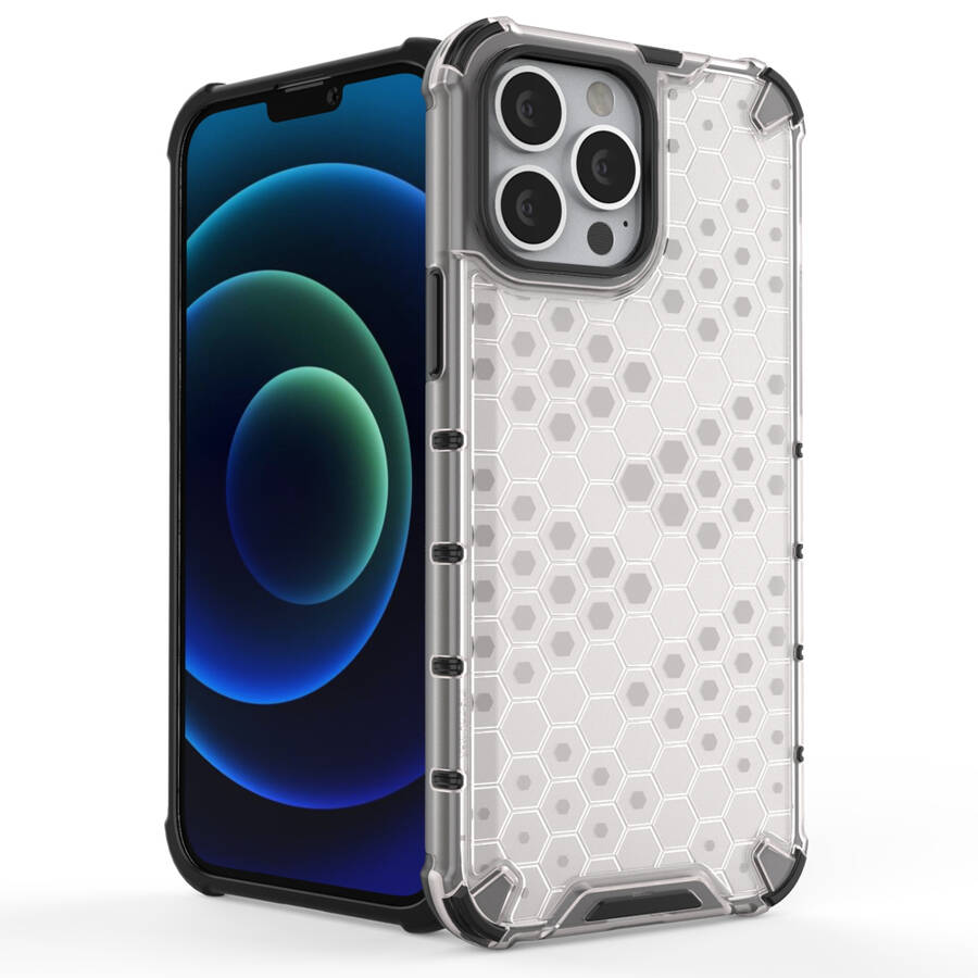 Honeycomb etui pancerny pokrowiec z żelową ramką iPhone 13 Pro Max czarny