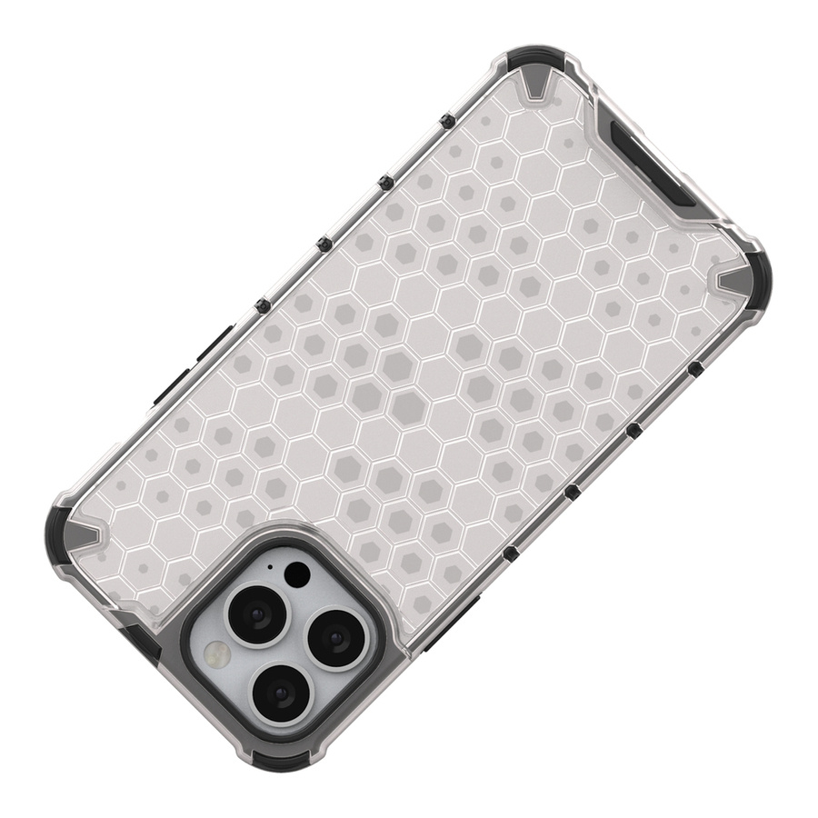 Honeycomb etui pancerny pokrowiec z żelową ramką iPhone 13 Pro Max czarny