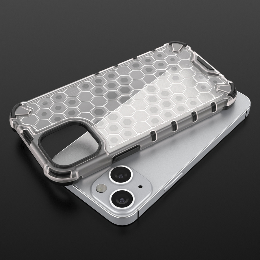 Honeycomb etui pancerny pokrowiec z żelową ramką iPhone 13 mini przezroczysty