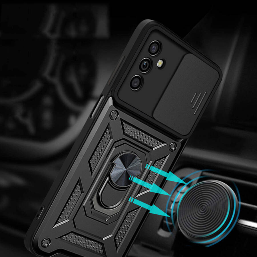 Hybrid Armor Camshield etui Samsung Galaxy A13 5G pancerny pokrowiec z osłoną na aparat czarne